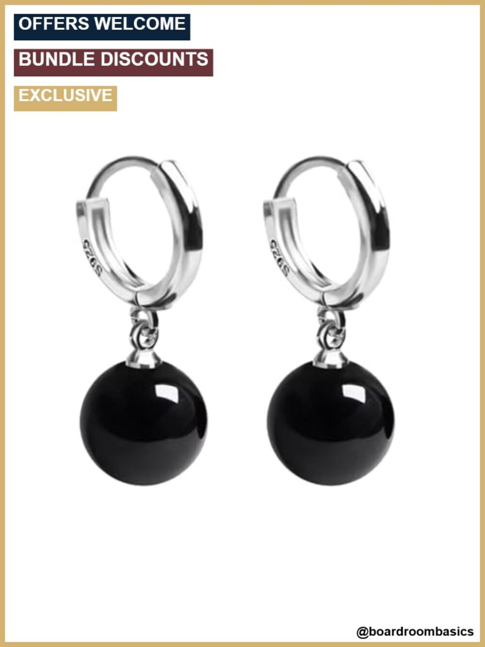 12MM Gemstone Bead Drop Dangle Earrings 18k Gold Plated 925 Silver